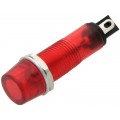 Signalinė lemputė (šviesos armatūra) 230V Ø9mm raudona (red) 
